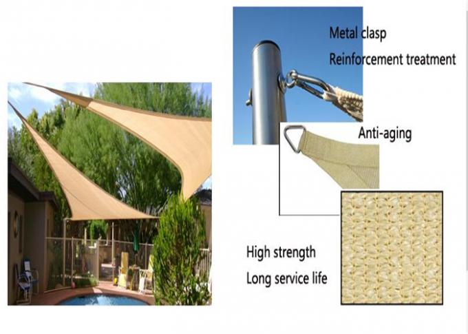 Anti Aging Plastic HDPE Garden Shade Sail For Entrance / Veranda Knitted Weaving Type