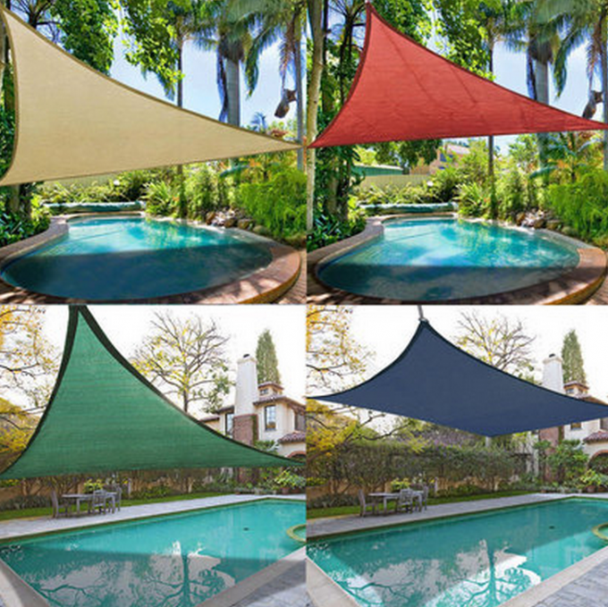 Sun Shade Patio Cover For Balcony , Green / Black Swimming Pool Shade Sails