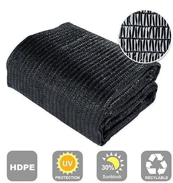 HDPE Knitted Garden Privacy Screen , Tape Yarn Type Black Sun Shade Net