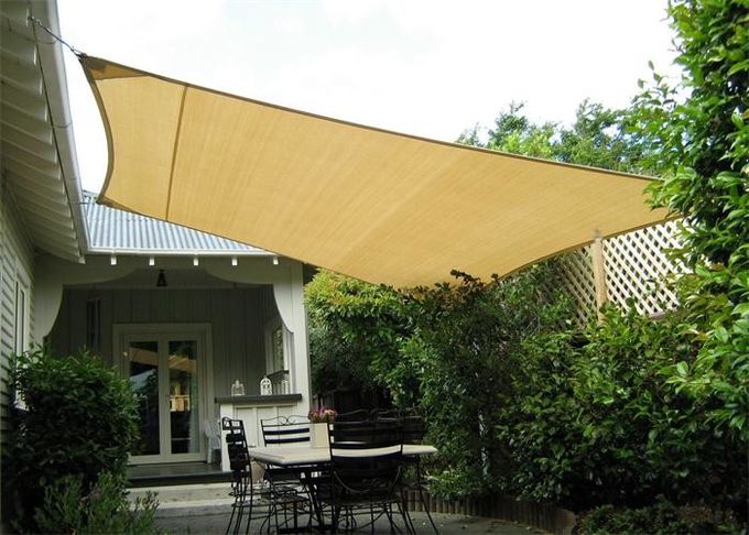 Triangular / Rectangular Garden Sun Shade Sail 100% HDPE With UV Customized Size And Color
