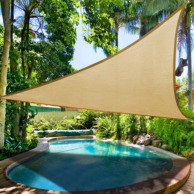 Durable Outdoor Sun Shade Fabric , Colourful Triangle Sun Shade Canopy Sail