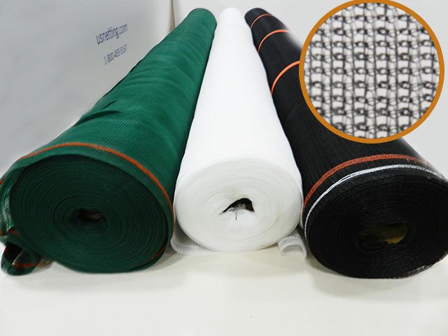 Green / Black Scaffolding Construction Safety Net With Poly Ethylene 95% Shade Rate