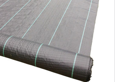 Dark Green Weed Control Landscape Fabric , HDPE / PP Black Woven Landscape Fabric