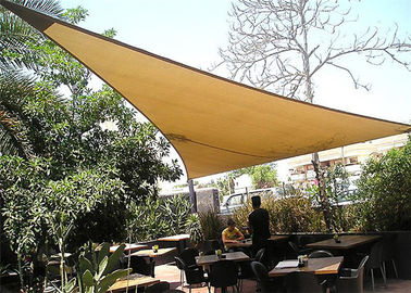 Beige Triangular Garden Shade Sail , UV Blocking Sun Shade Patio Cover