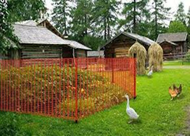 80x40mm High Strength Mesh Snow Fence , High Visibility Orange Plastic Security Fencing