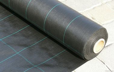 Polypropylene Woven Plastic Ground Cover , 4.2x100m 100gsm Black Garden Fabric