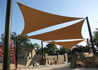 Sand Cream Triangle Sun Shade Sail Used For Public Gathering Places