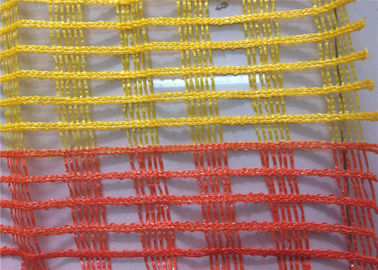 Yellow  Orange Striping Snow Warning Net Used In Building Bridge Warp Knitted Weaving Type