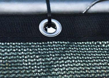 130g-200 gsm Dark Green Windscreen Mesh Fabric With Reinforced Hems / Corners / Eyelets