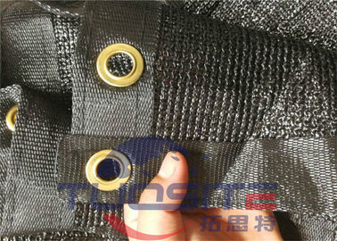 Black Chain Link Privacy Fence Netting , Aluminum Grommets Wind Breaker Screen