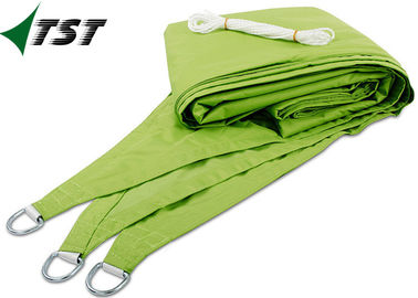 Green Color Polyester Outdoor Shade Sails , Canvas Shade Canopy 160gsm-350gsm Weight