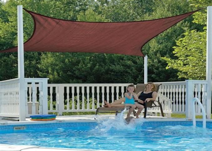 Webbing Reinforced Backyard Shade Structures , Waterproof Shade Cloth For Swimming Pool